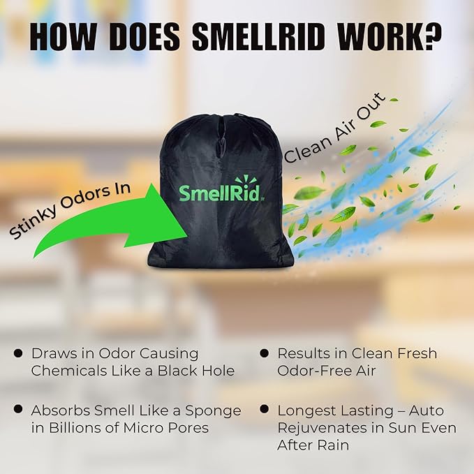 SMELLRID Activated Carbon Odor Eliminator Pouch – Neutralizes Odors in Closets