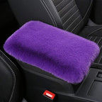 Fluffy Furry Armrest Cover for Car, Auto Center Console Cover Pad Car Soft Console Pad Wool Fur Armrest Seat Box Cover Protector Universal Fit for Most Vehicle, SUV (Purple)