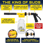 Foam King Car Wash Foam Gun, Foam Cannon for Hose Garden - The King of Suds - Ultimate Scratch Free Cleaning Car Soap Sprayer - Snow Foaming Blaster Fits all Garden Hose