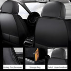 otoez Leather Seat Covers for Car Full Set, 5 Seat Car Seat Cover, Waterproof Automotive Seat Covers, Universal Seat Protector for Most Cars SedensTrucks SUVs (Black&Purple, No Pillows)