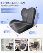 Seat Cushion with Back Support,Lumbar Support Pillow for Office Chair,X Large Memory Foam Chair Cushions for Sciatica Tailbone Pain Relief Coccyx Pad for Wheelchair, Car, Home, Office, Desk