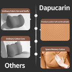 Car Headrest Pillow for Driving, Dual-Sided Leather Design Neck Pillow, Breathable Softness Neck Support, Universal Fit Head Rest Travel Pillow, Palomino Brown, 2 Pack