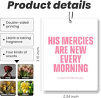 Trendy Pink Christian Bible Car Air Freshener 4 Pcs - Cute Floral Christian God is Good Air Freshener Hanging Decor for Cars Closet Drawer Books, Girly Car Accessories Mirror Decor for Women