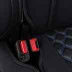 Huidasource Tacoma Rear Seat Covers, Automotive Leather Car Back Seat Cover Fit for 3rd Gen Toyota Tacoma 2016-2023 Double & Crew Cab SR SR5 Limited TRD Sport/Pro/Off Road (Back Row/Black&Blue)
