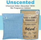 Closet & Dresser Odor Eliminator - Activated Charcoal Odor Absorber for Small Spaces, Air Fresheners for Home, Natural, Non-Toxic Air Freshener for Closet & Drawers - 4 Pack