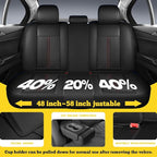 LINGVIDO Car Seat Covers Full Set (5 Seats) - Premium Perforated Nappa Leather, Waterproof Shield, Omni-Adapt Fit SUVs Sedans, Ultimate Family & Pet Protection