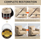 Leather Recoloring Balm with 100ml Mink Oil, Beige Leather Repair Kit and Scratch Remover for Furniture, Car Seats, Sofas, Dye & Restorer for Couches, Vinyl, PU, Faux