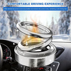Solar Rotating Car Air Freshener, Solar Energy Refillable Car Dashboard Aromatherapy Ornament, Double Ring Fragrance Diffuser Decorative Accessories for Vehicle Home Office (Silver)