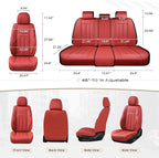 Coverado Car Seat Cover, Cover for Cars Front Seat, Premium Leather, Universal Fit Waterproof Seat Protectors, Car Seat Cushion Non-Slip for Most Cars-Red