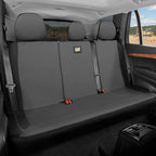 CAT PU Leather Rear Bench Seat Cover – Gray, 60/40 Split Fit for Cars, Trucks, SUVs – Waterproof, Scratch-Resistant, Semi-Universal Fit Rear Seat Protector for Most Auto Interior – Easy Install