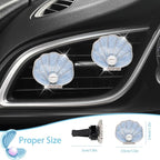 2pcs Seashell Air Vent Clips Car Air Freshener Scallop Beach Ocean Themed Car Interior Decor for Women Light Blue Car Accessories Refillable Diffuser