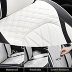 FLORICH Leather Car Seat Cover Full Set Automotive Seat Covers 5 Seats Front and Back Seat Cover Full Coverage Car Seat Protector Universal Fit for Most Car Truck SUV, Black&White