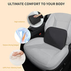 Memory Foam Lumbar Support Pillow for Tesla Model 3 Model Y Model S/X Cybertruck Model 3 Hidden Model Y Juniper Accessories - Mid/Lower Back Support Cushion for Car Seat (Black)