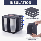 4 Cup Drink Carrier with Handle, Reusable Insulated Drink Caddy Drink Holder for Car, Folding Portable Coffee Cup Holder Bag for Travel and Delivery