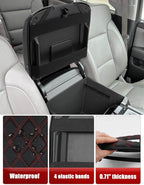 KBH Center Console Armrest Cover for Chevy Silverado & GMC Sierra 1500 2500 3500 2014-2018, Tahoe Suburban Yukon 2015-2020, Bucket Seat Console, Vinyl Leather, Black-Red Double Stitch