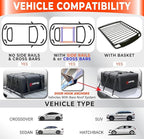 Car Rooftop Cargo Carrier Bag, 15 Cubic ft. 100% Waterproof Roof Bag & Zippers, for All Cars with/Without Racks, 10 Heavy Duty Straps 1.5” Wide, Heat Welded Seams, Roof Pad +Storage Bag +6 Door Hooks