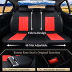FLORICH Rear Seat Covers Leather Car Seat Covers Waterproof Back Seat Cover Automotive Seat Covers Universal Seat Cushion Protector for Most Cars Trucks SUV-Black&Red