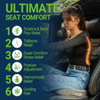 Season Guard Gel Seat Cushion – Office Chair Cushion – Non-Slip Gel Memory Foam Coccyx Cushion for Tailbone Pain - Desk Chair Car Seat Cushion Driving - Sciatica Back Pain Relief, Velvet, Grey