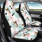 Funny Dog Flowers Car Seat Covers for Womens Mens Universal Auto Front Seats Protector Fits for Car,SUV,Van, Truck