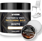 Leather Recoloring Balm with 100ml Mink Oil Conditioner | White Repair Kit, Dye & Color Restorer for Furniture, Sofa, Car Seats, Bags | Restore Faded & Scratched Surfaces