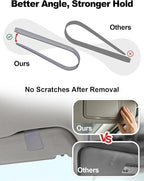 Patented Leather Car Air Freshener Visor Clip, Compatible with Drift Car Air Freshener, Magnetic Design, Gentle on Sun Visors, Ideal for Modern & Electric Vehicles, Grey (Clip Only)