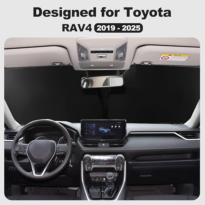for 2019-2026 Toyota RAV4 - Premium Sunshade for Ultimate Heat & UV Protection, Foldable Front Windshield Sun Shade for SUV Crossover, TRD Off-Road, LE XLE XSE Hybrid Adventure Accessories