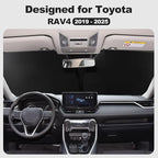 for 2019-2026 Toyota RAV4 - Premium Sunshade for Ultimate Heat & UV Protection, Foldable Front Windshield Sun Shade for SUV Crossover, TRD Off-Road, LE XLE XSE Hybrid Adventure Accessories