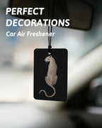Black Leopard Print Car Air Freshener 4 Pcs, Trendy Cheetah Lucky 8 Ball Ace Card Lips Hanging Air Freshener for Cars Closet Drawer Books, Leopard Car Accessories Mirror Decor for Women