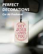Pink Christian Car Air Freshener 4 Pcs, Inspirational Religious Bible Verse Hanging Air Freshener for Cars Closet Drawer Books, Preppy Christian Car Accessories Mirror Decor for Women
