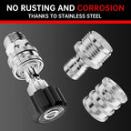 Pressure Washer Quick Connect Kit, Stainless Steel Pressure Washer Adapter Set, M22-14mm Swivel to 3/8" Quick Connect Fittings, 3/4 Inch Hose Fittings, 8 Pack