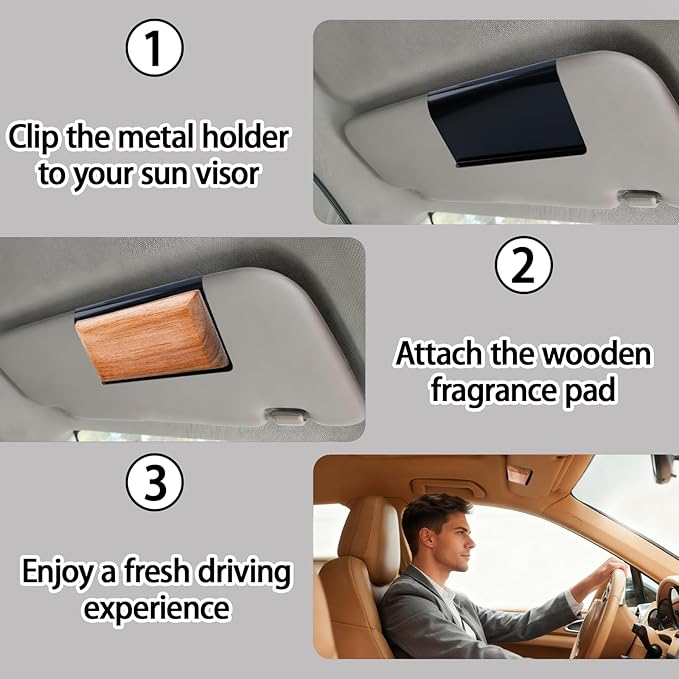 TERPINK Car Air Freshener Visor Clip Compatible with Drift Car Air Freshener, Auto Accessories, Vehicle Sun Visor Metal Clip, Black, Freshener not include (1 Pack)