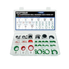 175 PCS A/C Compressor System Seal Washers Kit, 12 Size Air Conditioning Gasket and 18 Size Car AC O Rings, Universal Vehicle Repairs Automotive Self-Centered Washer