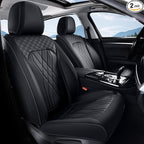 FLORICH Leather Cars Seat Covers Automotive Seat Cover Front Pair Waterproof Seat Covers for Car Vehicle Seat Cushion Protector Universal Fit for Most Cars Trucks SUVs, Black