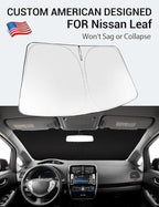 Proadsy 2026 Upgrade Windshield Sun Shade Custom Fit 2011-2017 Nissan Leaf Foldable Front Sunshade Protector Sun Visor Blocks UV Rays Keep Car Cooler