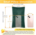 2 Pack Small Pillow, Memory Foam Mini Pillow 11 X 7 Inches for Travel, Sleeping, Nap and Neck, Knee, Lumbar Support, Tiny Cushion for Pet, Dogs (Dark Green)