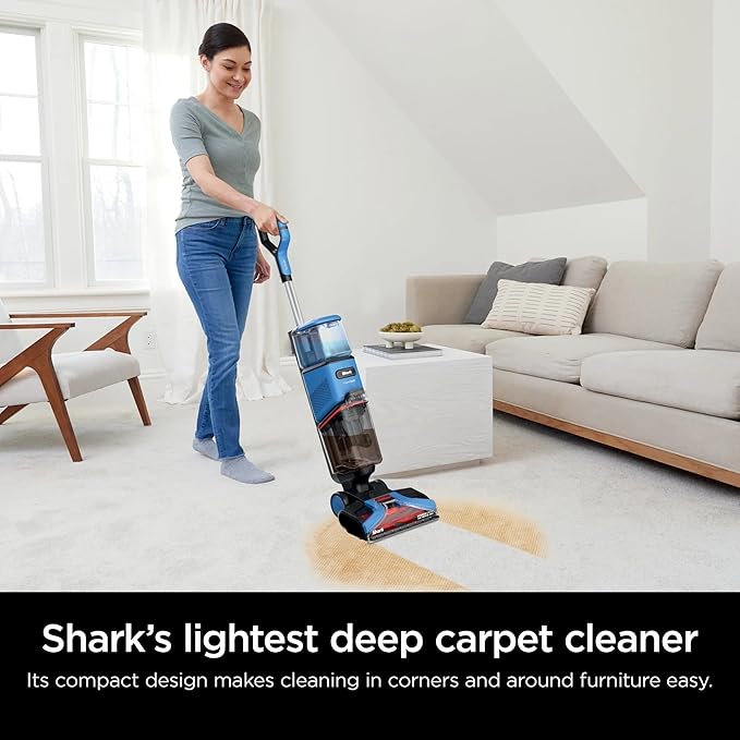 Shark EX120 CarpetXpert, Upright Carpet & Area Rug Cleaner for Pets, Deep Carpet Cleaning & Dirt & Grime Removal, Carpet Shampooer, Blue (Renewed)