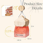 Car Diffuser Hanging- Crackle Glass Air Freshener& Natural Cork, 6 Scents Essential Oil Car Air Freshener, Long Lasting Aesthetic Car Decor Hanging Accessorie(Teakwood Intense)