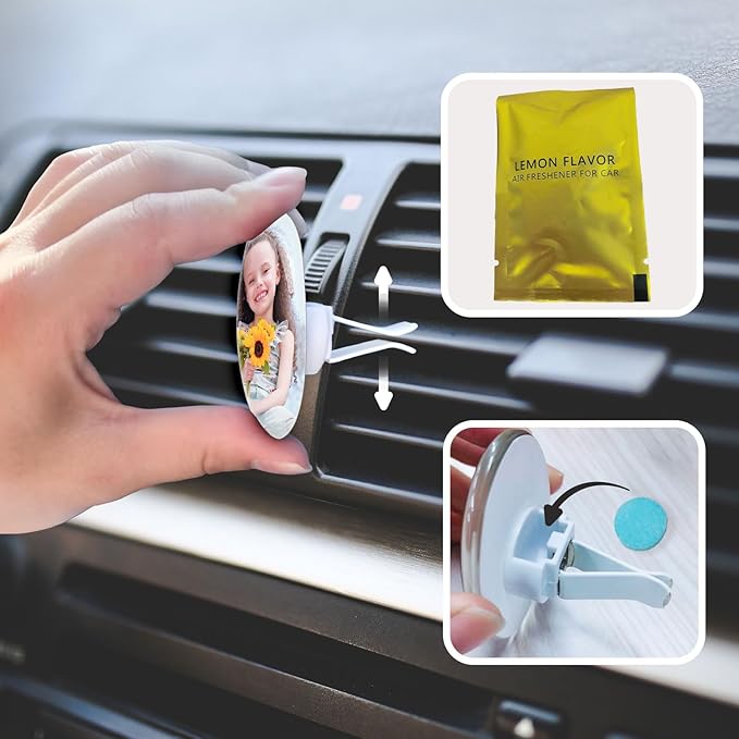 Custom Car Vent Accessories with Photo and Text Custom Air Vent Clips for Women Men Boy Girl
