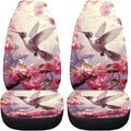 BIGCARJOB Hummingbird Car Seat Cover Set for Women Cute Auto Interior Accessories Pink Vehicle Bucket Seat Pad Auto Front Seat Protectors,Fit Most Vehicle,Cars,Sedan