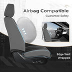 Coverado Car Seat Covers Front Seats, Seat Covers for Cars, Car Seat Protector, 2-Pack Car Seat Cushion Nappa Leather, Waterproof Seat Covers Carseat Cover Universal Fit for Most Cars(Gray&Black)