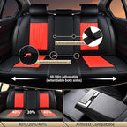 FLORICH Car Seat Covers, Premium Leatherette Car Seat Covers Front Seats, Waterproof Leather Seat Protectors, Automotive Seat Protectors Universal Fit for Most Sedans Cars SUV Trucks, Black&Red