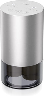 Airversa Dual-Nozzle Waterless Essential Oil Diffuser for Home Rechargeable Scent Diffusers with 5 Timer Settings, 4 Mist Levels with Vehicle Mode for Car Room Studio Office, Silver Metal