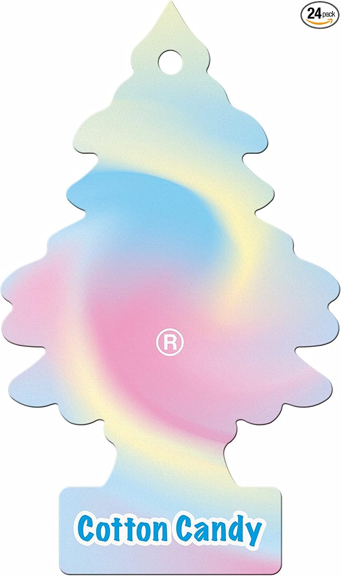Car Freshner U1P10282 Little Trees Cotton Candy Air freshener, 24 Pack