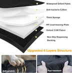 PETICON Back Seat Extender for Dogs, Hard Bottom Dog Car Seat Cover - Supports 400lbs, Rear Seat Pet Cover with Mesh Window, Waterproof Dog Hammock for Car SUV and Trucks