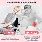 LIQUN Memory Foam Seat Waist Pillow, for Office Chair, Car, Game Chair Lower Back Pain Relief and Improve Posture Lumbar Support Pillow, (Grey)