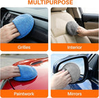 Microfiber Wax Applicator Pads, Car Wax Applicator with Finger Pocket, Buffing & Detail Polishing Foam Pads for Car Cleaning and Fine Polishing (5 inch, 12 Pack)