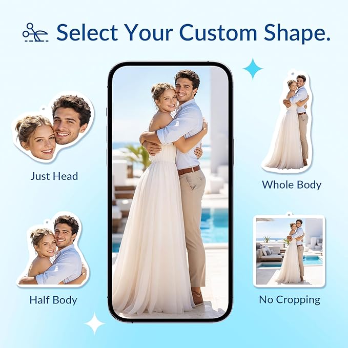 Custom Air Fresheners with Picture - Personalized Double Sided Photo Air Freshener, Customized Air Freshener for Car Wardrobe Bathroom Hanging Ornaments (A5-Irregular Shape)
