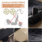 Rear Car Seat Mat,Universal Car Rear Seat Covers with Pockets,Bench Car Seat Cover Non-Slide Winter Pad,Auto Seat Protector Flocking Cloth Covers,Rear Car Seat Cover for Most 5-Seats Vehicle