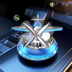Car Air Freshener, Helicopter Solar Energy Rotating Car Freshener Diffuser Long Lasting for Car Interior Decoration Accessories Diffuser (Blue-Ocean)