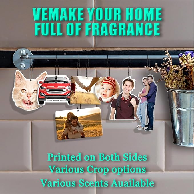 10-1000Pcs Custom Air Fresheners with Picture, Personalized Double Sided Photo/Text/Logo Air Freshener, Customized Gifts for Branding Business Events Promotions